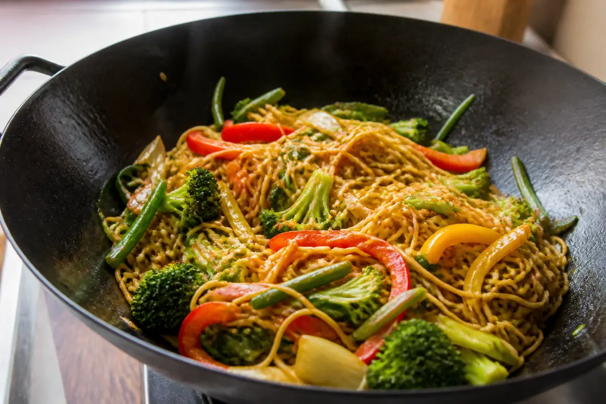 Nouilles chinoises sautées aux légumes : Recette facile et savoureuse